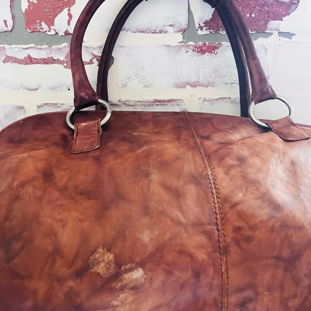 Vintage Steve Madden Studded Leather Shoulder Bag in Distressed Brown - Picture 7 of 11